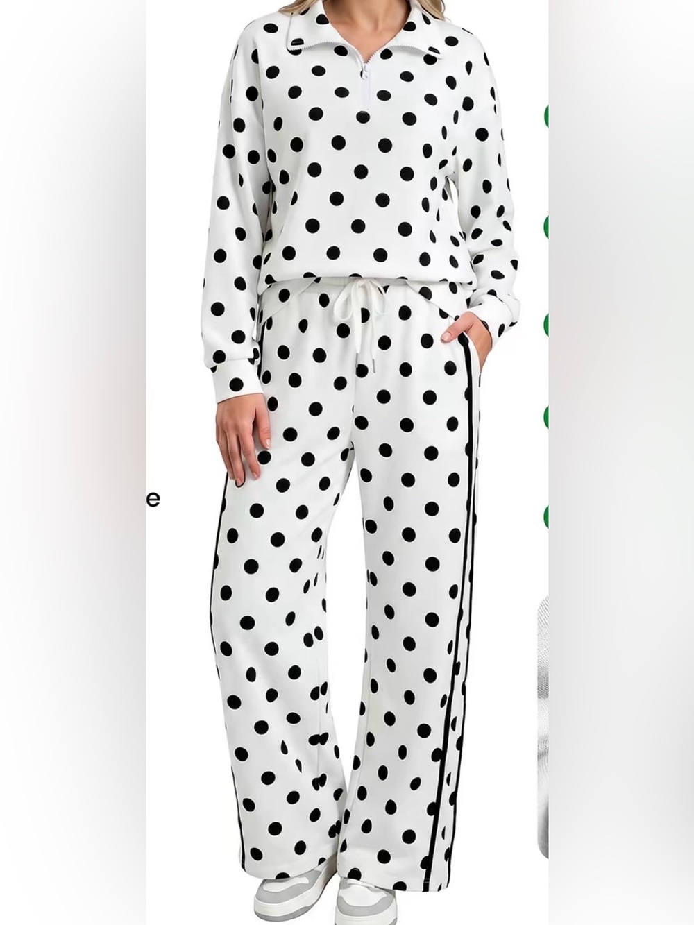 Black & White Polka Dot Two-Piece Set โ Size S